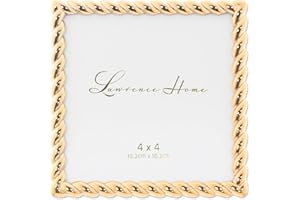 Lawrence Frames Metalowa ramka z wzorem liny, 10 x 10 cm, złota