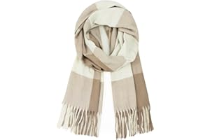 Glamexx24 Schal Damen Winter Kariert Fashion: Damen Winter Schal, Strickset Schal übergroßer Quadratisch Deckenschal Deckenschal Halstuch Streifen Muster Fransen Poncho