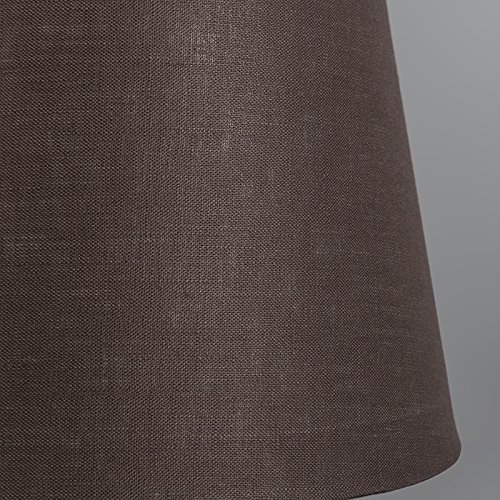 QAZQA Leinen Lampenschirm 25cm rund DS E27 leinen braun , Rund konisch Schirm Pendelleuchte, Schirm Stehleuchte, - 6