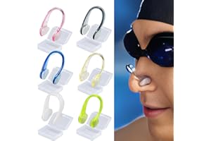 Dszemie 6Pcs Swimming Nose Clips, Waterproof Anti Snoring Silicone Kids and Adults Nose Clip Unisex Bleed Stopper Peg for Sports Pool