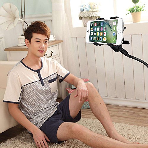 Handyhalter, LONZOTH handy halterung Schwanenhals Halter Universal StÃ¤nder fÃ¼r iPhone Smartphone Handy Tablet 360Â° Drehen (Schwarz)