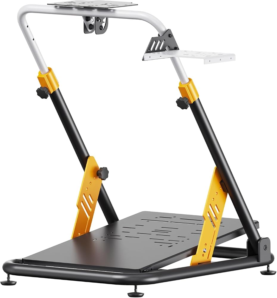 PXN A11 Ağır Hizmet Tipi Katlanabilir Yarış Tekerlek Standı | Karbon Çelik Çerçeve, Yükseklik ve Açı Ayarlanabilir, V99, V10, VD4, VD6, G29, G920, G923, R3, R5 ve Daha Fazlası için