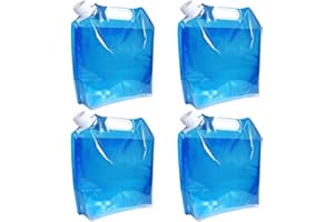 NewZC 5L Folding Water Container 4 Packs BPA Free Plastic Collapsible Water Bag Car Water Carrier Container Outdoor Folding Water Bag for Sport Camping Hiking Picnic BBQ