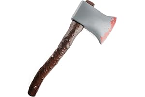 I LOVE FANCY DRESS Bloody Axe With Brown Handle - 41 cm Long Plastic Prop With Wooden Handle - Perfect Fake Axe for Halloween Fancy Dress Accessory
