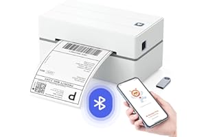 MUNBYN Impresora de Etiquetas térmica Bluetooth 4x6, Impresora Etiquetas Autoadhesivas, Ideal para pequeños Negocios y Doméstico, Compatible con iOS, Android, Windows, Chromebook, DHL y UPS, Blanco