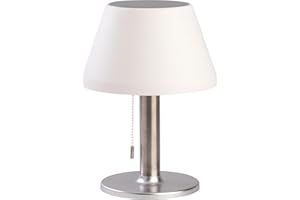 BOLD Lámpara de mesa LED con batería para exteriores/lámpara de mesa LED inalámbrica/farolillo solar para exteriores (conector USB-C + solar, batería para hasta 6 horas de autonomía, IP44, 3 niveles