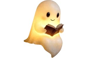 Colcolo Nachttischlampe für Halloween, Nachtlicht für Schlafzimmer, Süße Geister-Leselampe Deko Geist, Geisterlampe Buchlampe Dekorationen, Kinderzimmer, LED-Nachtlicht für Einweihungspartys, S