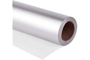 RUSPEPA Rollo De Papel Para Envolver Regalos, Plateado Mate Para Bodas, Cumpleaños, Despedidas De Soltera, Felicitaciones Y Regalos Navideños, 76 cm X 10 m Por Rollo