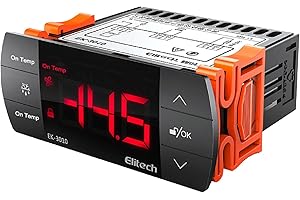Elitech Thermostats de contrôle de température numérique pour Chauffage ou Refroidissement pour Maison de Serre, Salle Froide EK-3010, Gris