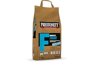 Enduit de Lissage Finition PRESTONETT F en Poudre en Sac 5 KG pour Intérieur