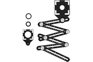 CHILYMES Outil de gabarit d'angle, Rapporteur d'angle multi-angle à 6 côtés, en alliage d'aluminium, outil de mesure réglable pour menuisier, carreleur, pavé, trou
