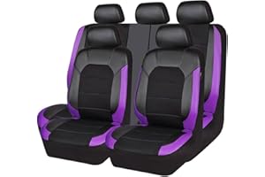 BioNyt Set Coprisedili Auto per Dacia Sandero Stepway Duster 2000-2023 2024, 9 Pezzi Traspirante Antiscivolo Impermeabile Pelle Copri Sedile, Interni Protezioni Accessori,Purple