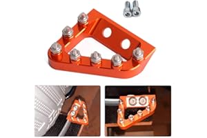 JFG RACING Pedal Freno Moto,Pedal de Freno Trasero Moto Universal CNC Aluminio Freno Trasero Pedales para125 150 250 300 350 450 500 SX SXF EXC EXCF XC XCW XCF-Naranja