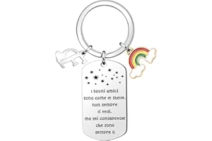 bifriend Regalo portachiavi di Amicizia,Promemoria Argento A-Z 26 Iniziale Ciondolo Portachiavi Per Amici Sorelle Colleghi Compleanno Natale Diploma Lunga Distanza