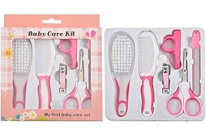 KINTRADE 6 Pcs Baby Nail Hair Daily Care Kit Newborn Kids Grooming Brush and Manicure Set
