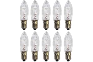 ShuoHui Ampoules de rechange E10 12 V 3 W pour guirlandes lumineuses et arcs de bougie, 2700 K, 30 lm (10)