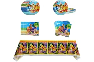 Omto Winnie the Pooh Party Supplies 41Pack include 20 plates, 20 napkins Tablecloth for Winnie the Pooh birthday party decoration