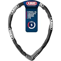 ABUS Panzerkabelschloss Steel-O-Flex Tresorflex 6615C - Zahlenschloss aus Stahlkabel mit Panzer aus Stahlhülsen Sicherheitslevel 5-85 cm, Schwarz