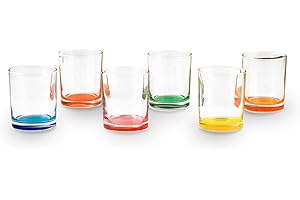 Pasabahce 98128 SE Pack de 6 Vasos, Trasparente/Multicolore, 6 Unidad (Paquete de 1), 6