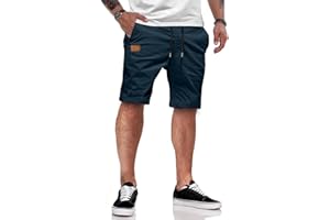 JMIERR Kurze Hosen Herren Shorts Herren Sommer Chino Baumwolle Elastische Taille mit Taschen