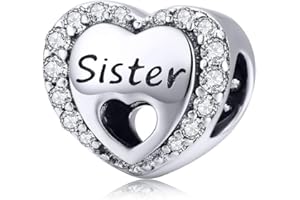 LaMenars Abalorios de Plata de Ley 925 Charms Originales Regalos para Amigo Corazón Colgantes Best Friends Forever para Pandora & Europeo Pulseras y collares Mujer