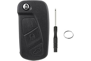 GZXNKEY 3-Knopf-Flip-Fernbedienung Smart Key Shell, für Ford KA MK2 Remote Fob 2008-2016 Mit einem Schlüsselring und Einer Klinge Schraubendreher