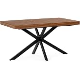 HOMN LIVING Genova Extendable Dining Table, Walnut, 140-180 cm (Length) 80 cm (Depth) 75 cm (Height)