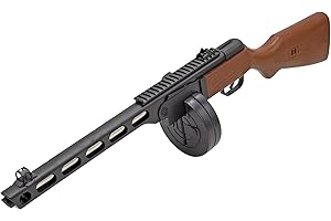 CADOFE B.W. Softair MG PA46 Gewehr Maschinengewehr ABS Wood - mit Trommelmagazin & Munition < 0,5 J