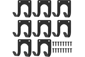 QJKEJI Wandhaken Garagenhaken, 8 Stück Schwerlasthaken Wand, Leiterhaken Wandhalterung, Gerätehaken Doppelhaken für Gartengerätehalter Fahrradhalterung Werkzeughalter Werkzeuge Organizer