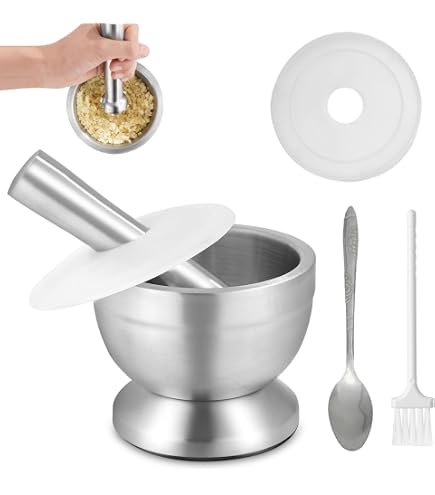 Mortaio in acciaio inox senza pestello, cap.250ml, d.110mm, h.65mm