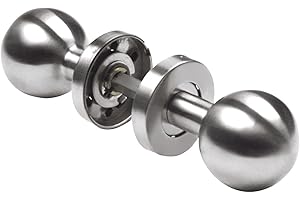 Amig - Runde Drehknauf-Set für Innentüren Mod. 11 g | Ø 62 x 77 mm | rechteckige Plattenverkleidung | ergonomischer Griff | Edelstahl 18/8 matt