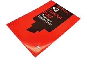 Clairefontaine - Ref GPL1A2Z - Goldline Layout Pad (Contains 80 Sheets) - A2 (594 x 420mm) in Size, 50gsm Paper, FSC-Certified, Degree of Transparency, Acid Free