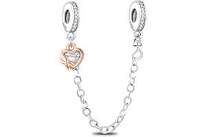Annmors Charm Forever Mom Love Bead Charm Donna argento Ciondolo a forma di, in argento Sterling 925, compatibile con braccialetti e collane europei