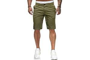Uusollecy Short Homme Bermuda Chino Coupe Ajustée Droite Poche Short d'Été Style Harlem