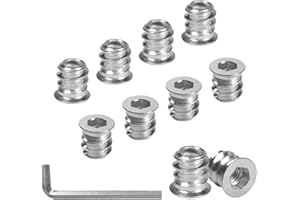 BOUMVID Einschraubmutter M5x10, 10 Stück Einschraubmuffen Gewindeeinsätze Holz Einschraubhülse Gewindeeinsatz Verzinkter Einschlagmutter Einschraubgewinde Innensechskant Muttern für Holzmöbel