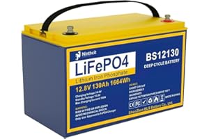 ‎NINTHCIT Ninthcit LiFePO4 Akku 12.8V 130AH, Lithium Batterie mit über 8000 Mal Tiefzyklen und BMS Schutz, Geeignet für Solaranlagen, Wohnmobile, Boote, Häuser(1Stück)