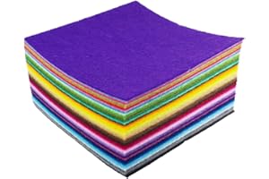 flic-flac 44PCS Assorted Color Felt Fabric Sheets Patchwork Sewing DIY Craft 1mm Thick (15 x 15 cm)