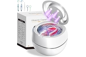 Ultraschallreinigungsgerät,Ambesty 42000Hz Ultraschallreiniger,28W Ultrasonic Cleaner mit UV Lampe Timer,Ultraschallreiniger 180ML,Schmuck Reinigung Ultraschall für Zahnprothesen, Aligner (Weiß)
