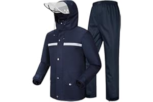 M GYEJIAQU Combinaison de Pluie Imperméable et Réfléchissante Pantalon de Pluie Extérieur Homme/Femme Blouson Léger Veste de Randonnée