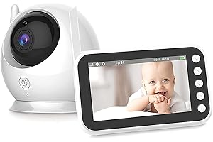MYPIN Baby Monitor, 1280 * 720P Videocamera Bambini Sorveglianza con Schermo di 4,3'', Videosorveglianza per Bambini con Visione Notturna, VOX, Audio Bidirezionale per Monitoraggio Bambini