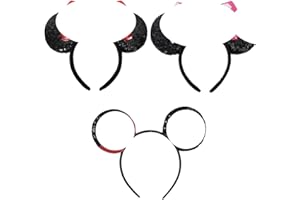 EujRcf 3 PCS Ears Headband, Shiny Headband Birthday Party Decoration Cartoon Club Christmas Party Cosplay, Children Fancy Dress Costume Head Band Accessory