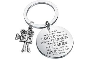 BNQL Schlüsselanhänger mit Filmkamera, Film-Regisseur, Geschenke für Filmemacher, Schauspieler, Geschenke für Filmemacher, Schauspieler, Geschenke, „You are Braver Stronger Smarter Than You Think“