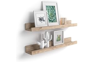 MOBILI FIVER, Paire d'étagères Porte Cadre, First, 80 cm, Chêne, Made in Italy