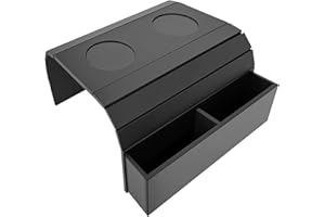 VEXNOOK Składana bambusowa taca na sofę z kieszeniami, bardzo duża – maks. szerokość podłokietnika 50 cm, stylowy i praktyczny organizer na kanapę z antypoślizgową podstawą, do pilotów, szklanek i telefonów