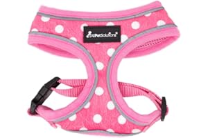 AllPetSolutions Dog Harness - Cool Pet Vest with Back D-Ring for Dog Lead Clips - Mesh Puppy Harness with Soft Padding - Training Stuff and Supplies for Small, Medium, Large Dogs - L, Pink Polka Dot