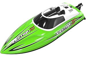 volantexrc RC Barco Teledirigido VectorXS, Lancha Teledirigida Barco RC de Velocidad Rápida, 20+ KMH 2.4 GHz Barcos de Carreras con 2 Baterías Recargables Alarma de Batería Baja