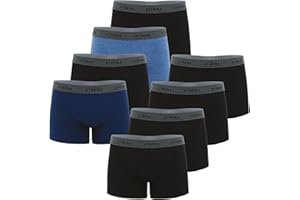ATHENA COLLECTION Athena - Lot de 8 Boxers Homme Ecopack - Boxers Coton Stretch Respirant - Label OEKO-TEX - Coupe Ergonomique, Doublure Avant, Confort et Maintien