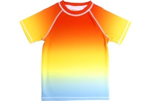 BELIKEFISH Boys Rash Vest Short Sleeve UPF 50+ UV Swim Shirt for 3-11 Years – Quick Dry Sun Protection Top