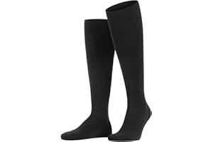 Falke uomo Airport calzini lunghi traspiranti termoregolanti antiodore lana vergine cotone al ginocchio sottili eleganti tinta unita cuciture piatte alla punta per vita quotidiana lavoro 1 paio