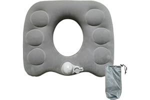 MRUVTC Donut Cushion, Inflatable Seat Cushion, Portable Donut Pillow, Breathable Hemorrhoid Cushion, Ring Cushions for Pressure Relief, Donut Cushion for Hemorrhoid, Pressure Sores (Grey)